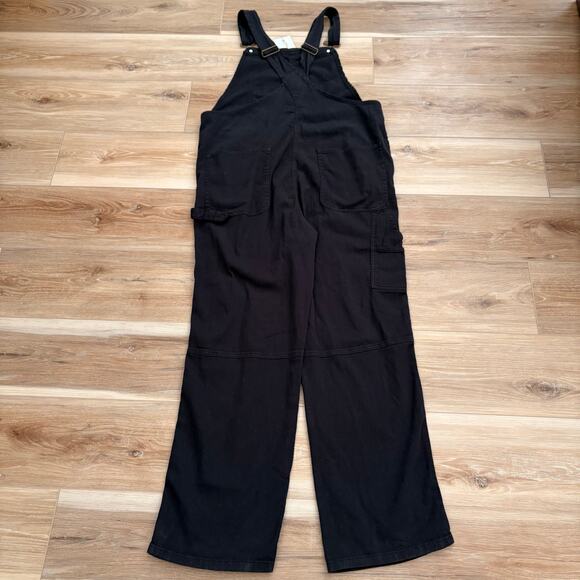Quince Organic Stretch Cotton Twill Relaxed Overalls L - Picture 8 of 11